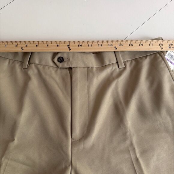 NEW $80‎ NWT IZOD XFG Swingflex Waist Golf Pants Khaki Beige  38x 30 Flat Front - Picture 5 of 16